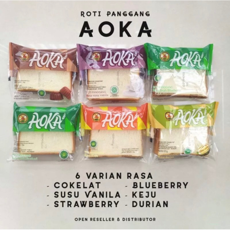 ROTI AOKA PANGGANG ALL VARIAN 65gr ROTI VIRAM AOKA MURAH