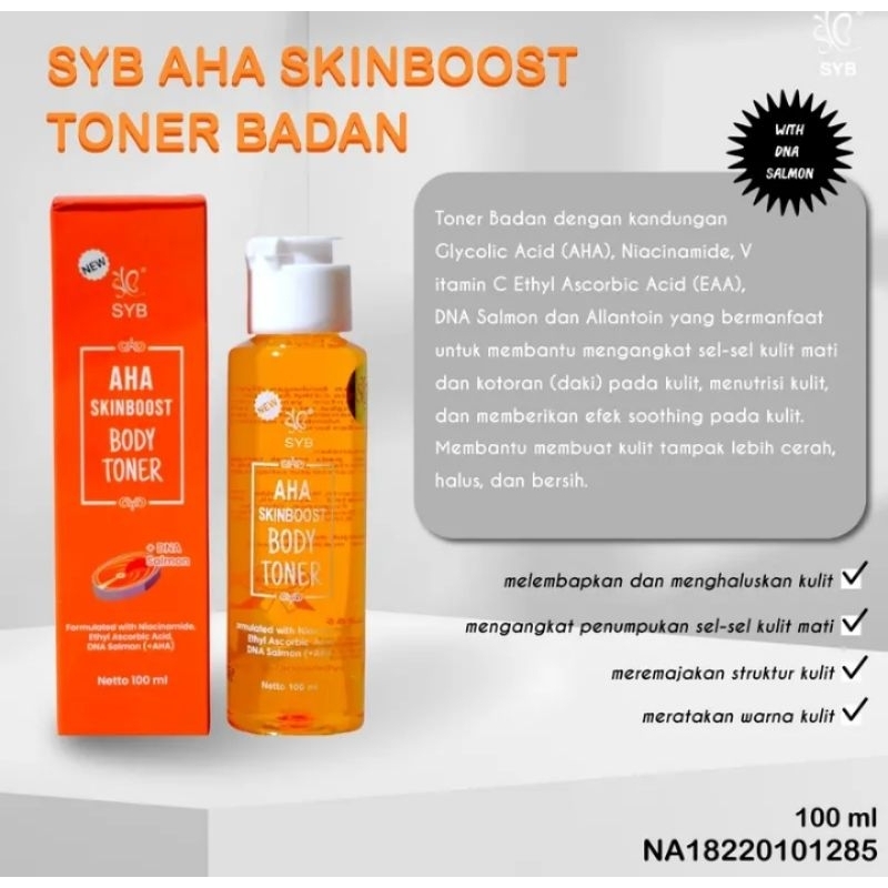 READY STOK FYC - NEW SYB AHA SKINBOOST BODY TONER ORIGINAL (BEST SELLER)