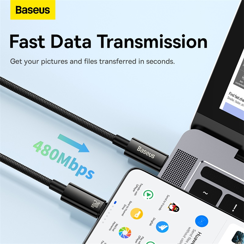 BASEUS 240W USB Type C to Type C Tungsten Gold Braided Cable PD3.1