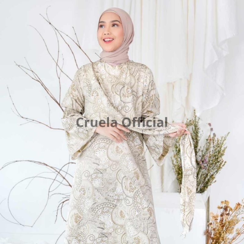 Cruela Longdress Satin Fatin - Dress Kondangan Wanita Remaja Terbaru Kekinian