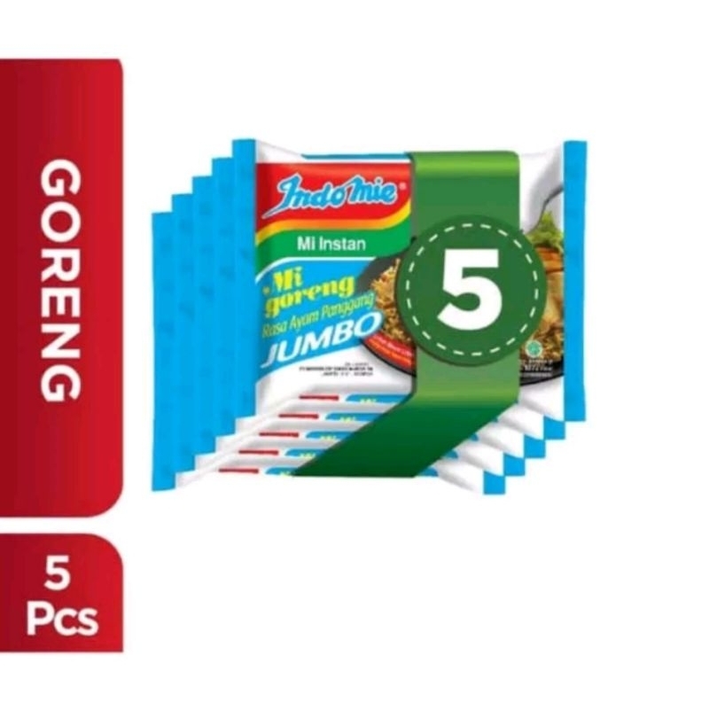 

5 pcs Indomie Mie Goreng Jumbo Rasa Ayam Panggang