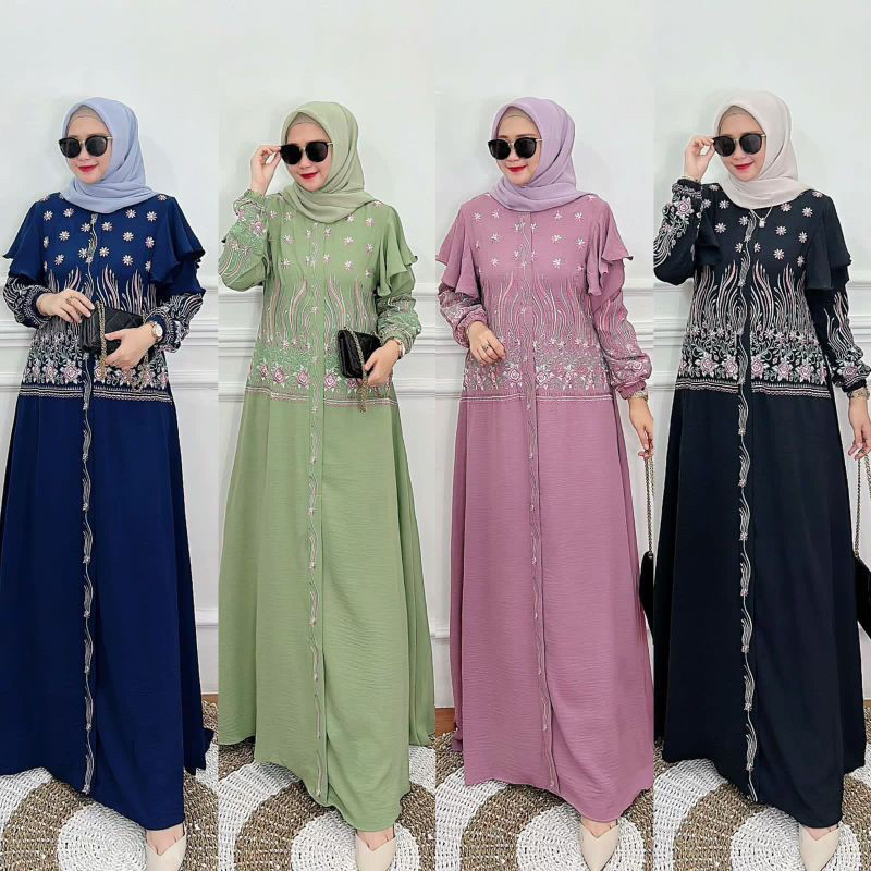 Gamis / Dress crinkle bordir by Art Fashion