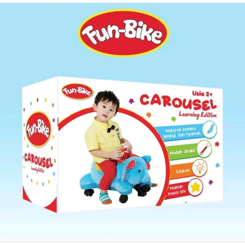 Mainan Gajah Roda Fun Bike Carousel Mainan Anak Gajah (Preloved)