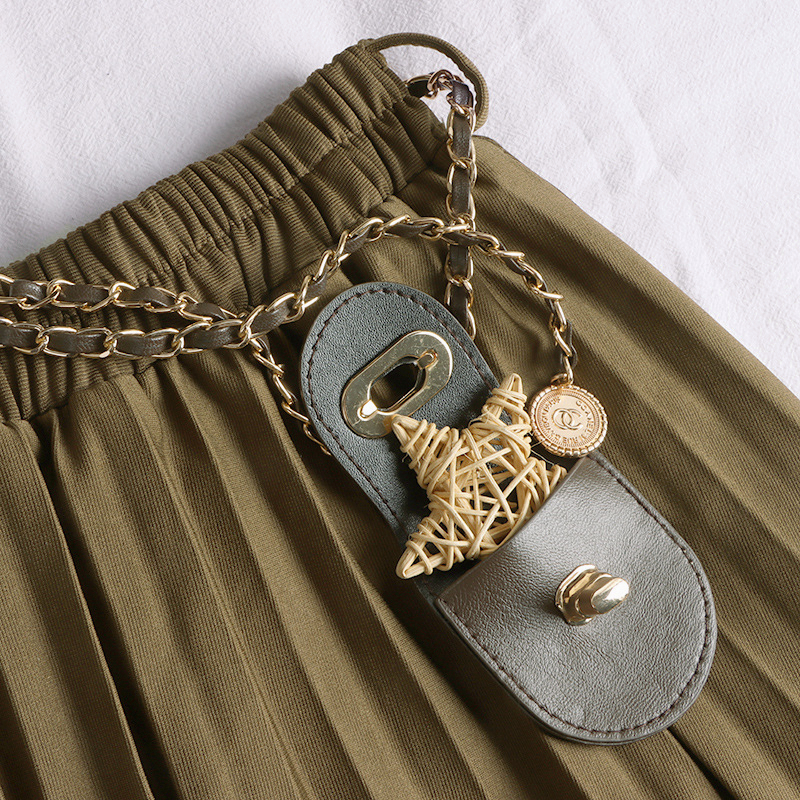 MOOGU ♡ Rok panjang tidak teratur wanita korea mixi skirt （Sabuk gratis）