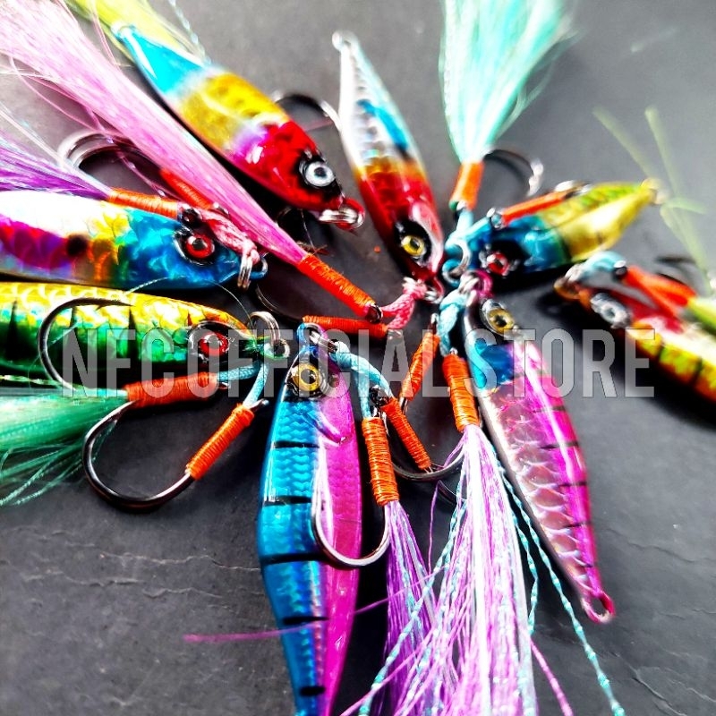 Micro Jig 10 gram dengan Double Assist Hook SIAP PAKAI