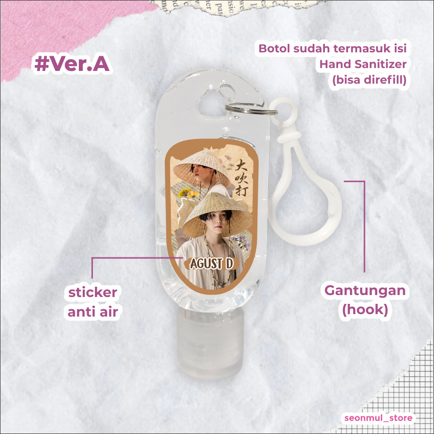 HAND SANITIZER KPOP BTS SUGA / HAND SANITIZER GEL BTS SUGA 30 ml