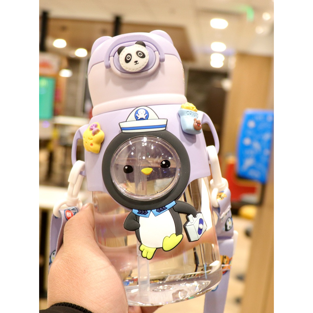 Botol Minum Sedotan Karakter Octonauts Tali Panjang / Botol Air Anak 600ML BPA FREE  INCLUDE BOX