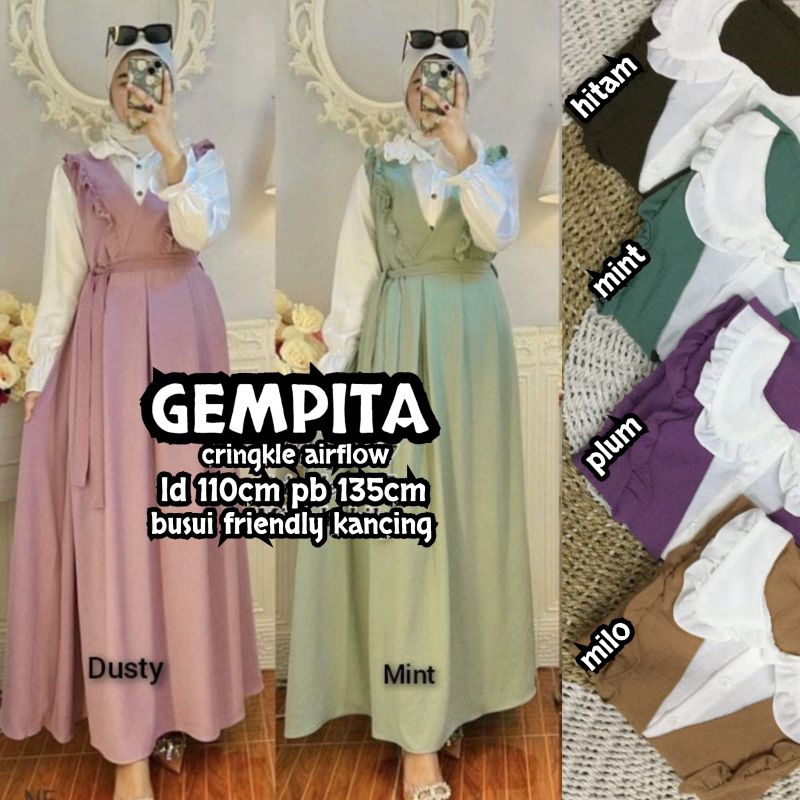 [Fashion Muslim] Gamis ANGGUN dan GEMPITA Maxy dress mix brokat busui terbaru kekinian terlaris