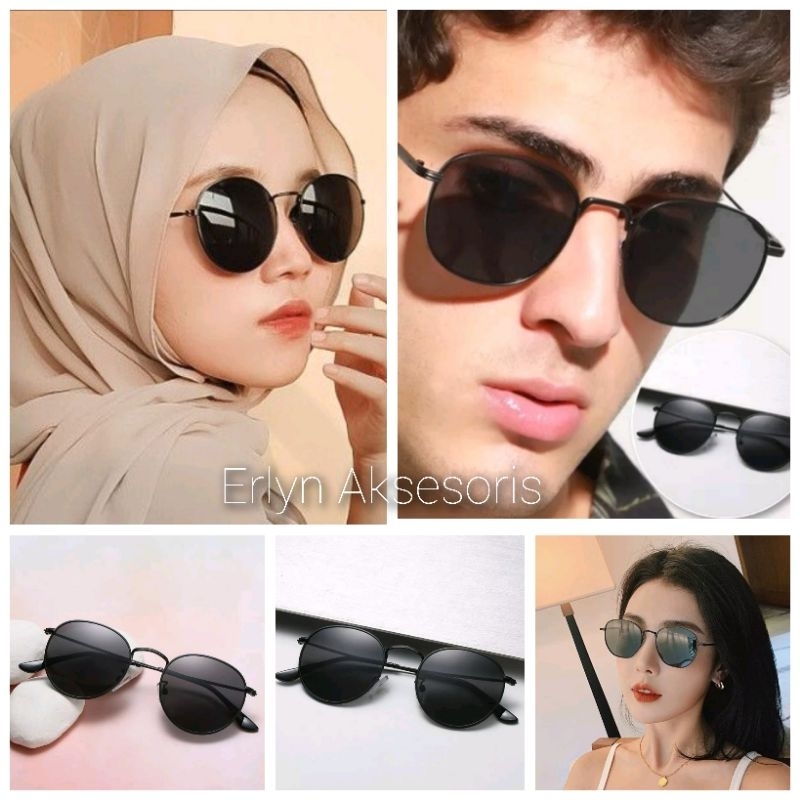 KACAMATA HITAM FASHION PRIA WANITA RETRO VINTAGE