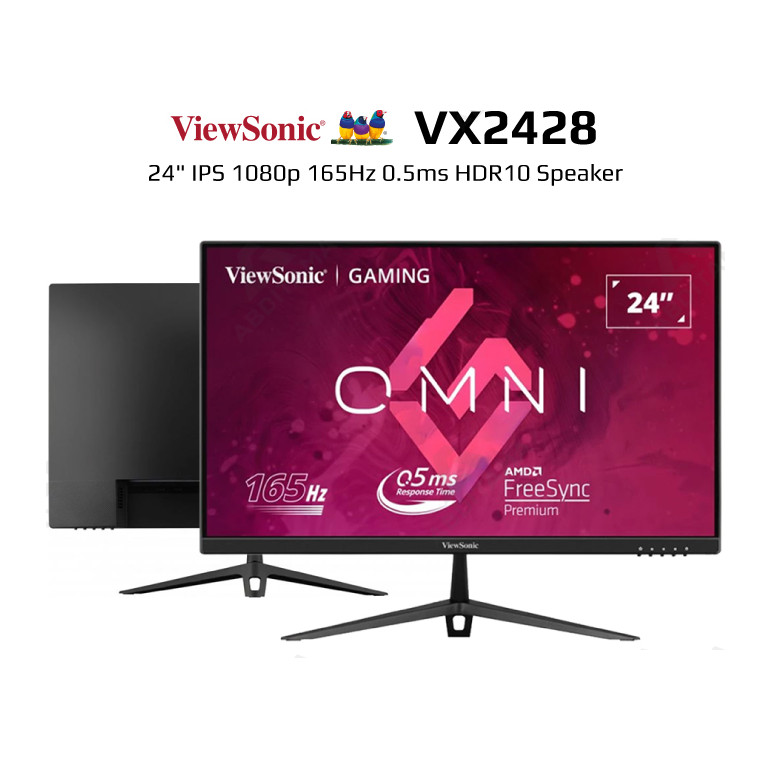 Monitor LED ViewSonic VX2428 24&quot; IPS 165Hz 0.5ms HDR10 Speaker - RESMI