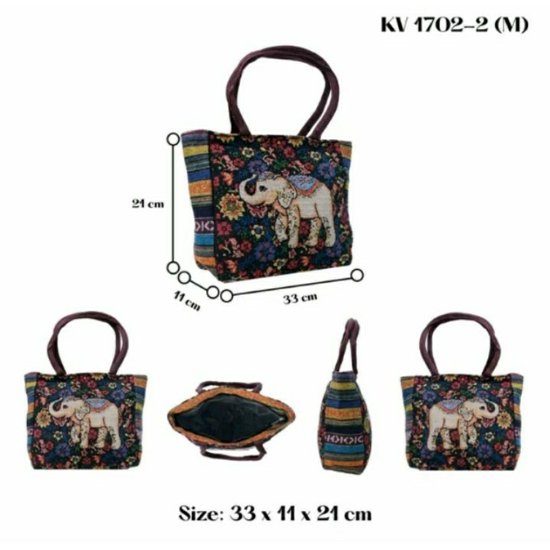 Tas hand bag wanita tenun bordir thailand bangkok/Tas hand bag wanita/Tas thailand bangkok gajah