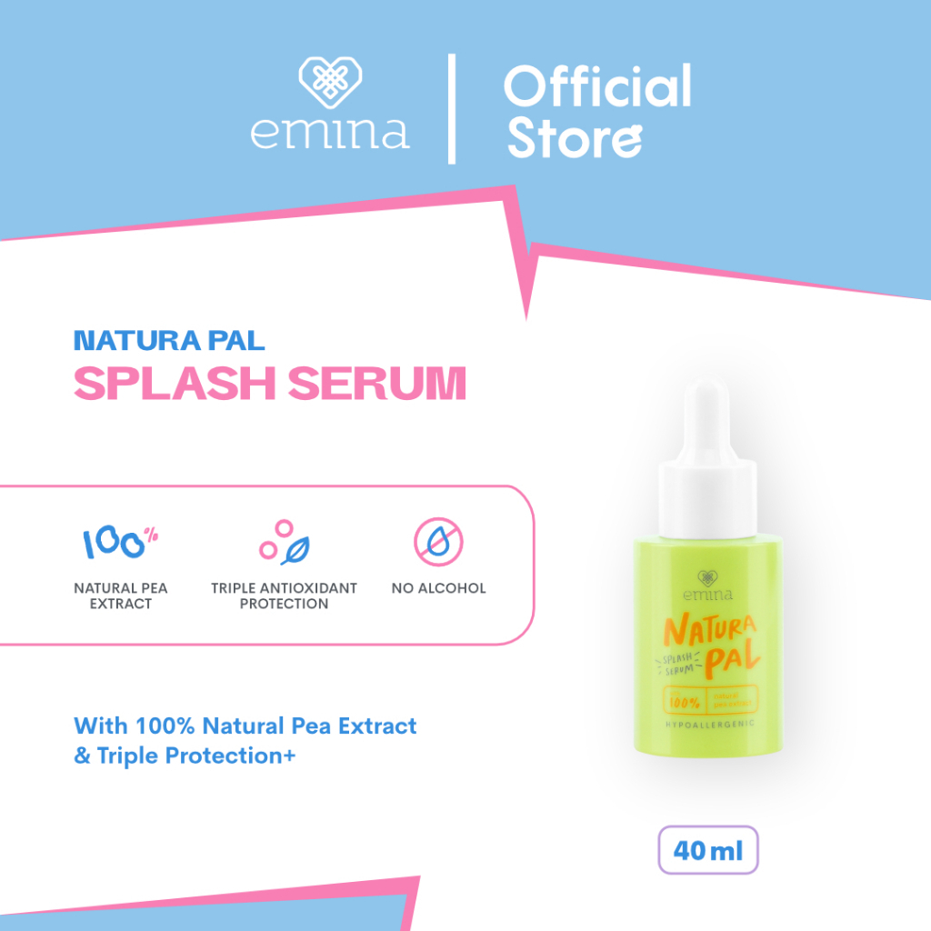 ✨ AKU MURAH ✨ Emina Natura Pal Splash Serum 40 mL | Serum Wajah untuk Kulit Sensitif [BPOM]