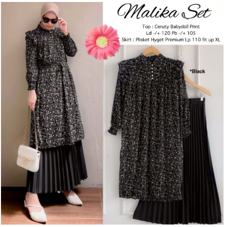 Setelan Rok 2in1 MALIKA SET || COD (Bayar Ditempat)