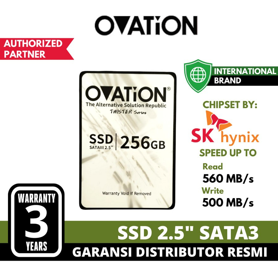 [GROSIR] OVATION SSD 128GB / 256GB 2.5&quot; SATA Internal SSD SATA3 SSD Comparable SSD 120GB  Samsung SSD ADATA SSD WD SSD VGEN SSD MIDAS SSD EYOTA Garansi Distributor Resmi 3 Tahun