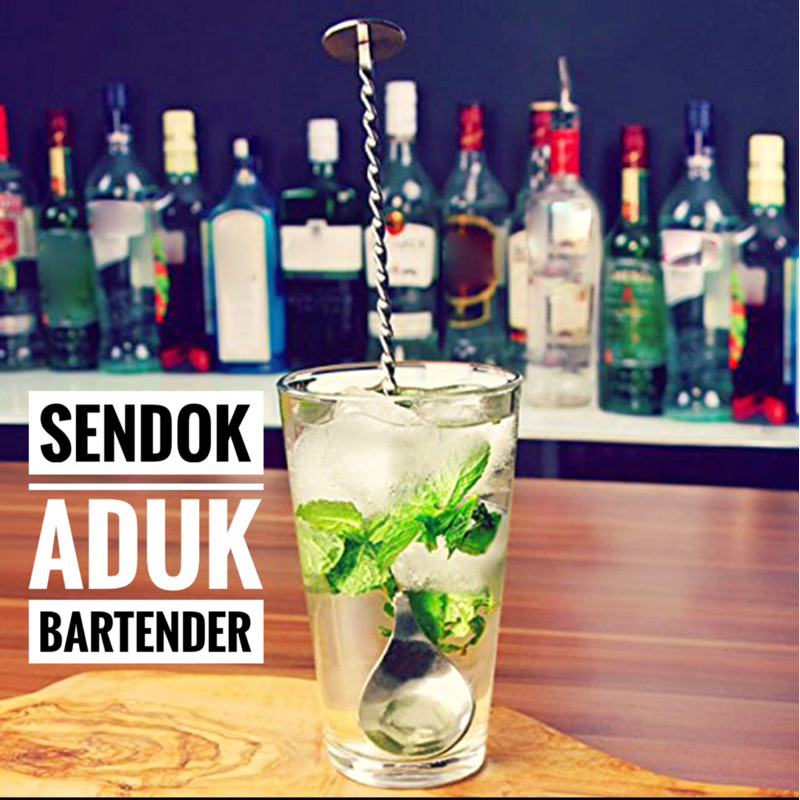 Sendok Aduk 22,5 cm Bartender Cocktail Mixing Spoon Stainless Steel EZSV