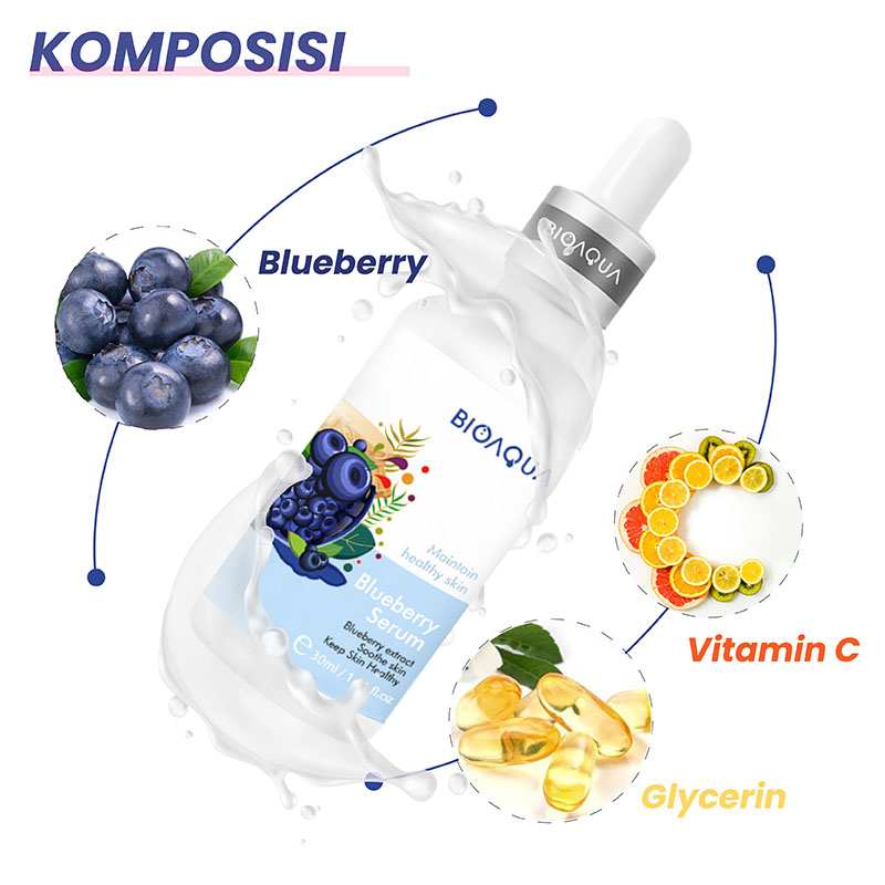 Hope Store - [ BPOM ] Serum Bioaqua Wonder Essence Bluebeery Whitening Anti Aging 30ml