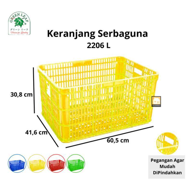 GOJEK GREENLEAF GREEN LEAF 2206 L KERANJANG INDUSTRI CONTAINER LOBANG