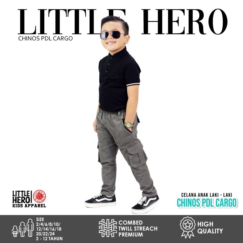 ( 10 - 12 Tahun ) Celana Chino Cargo Pdl Panjang Anak Laki-laki Remaja Tanggung Little Hero Chinos PDL 10 11 12 13 Tahun