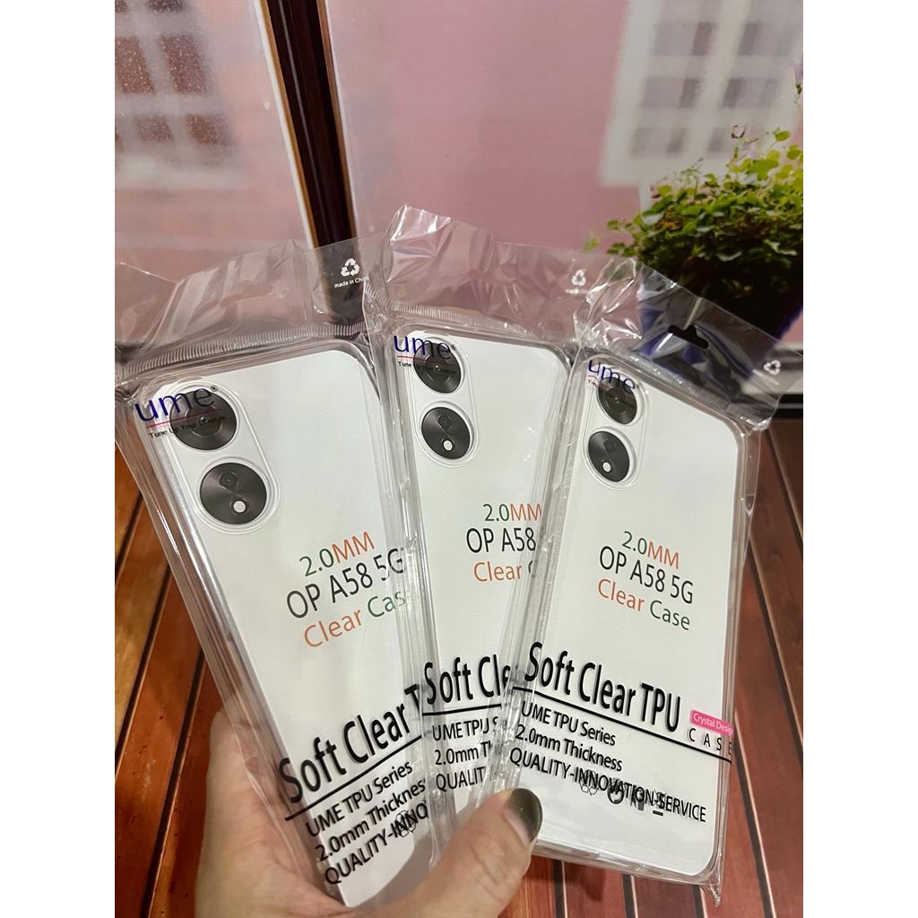 CASE CLEAR OPPO A58 5G SOFTCASE TRANSPARAN PELINDUNG CAMERA BENING