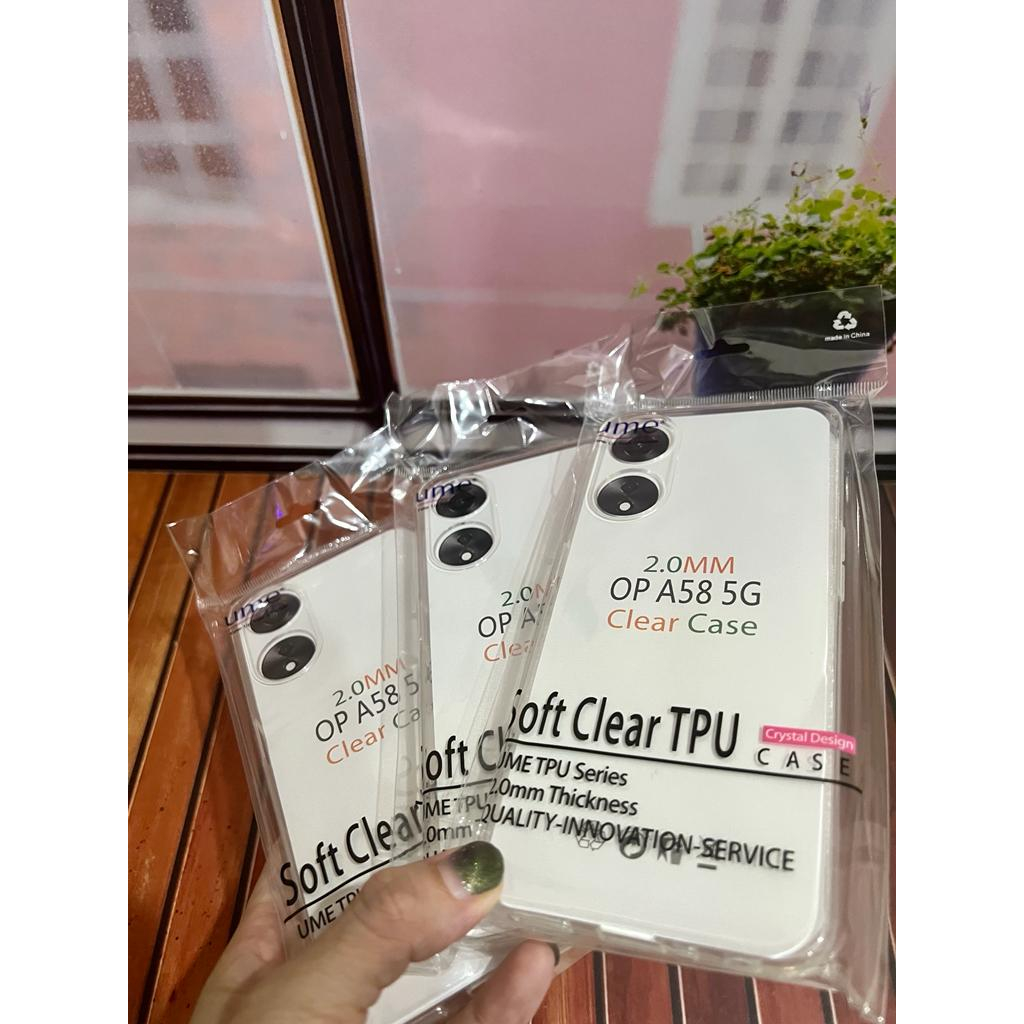 CASE CLEAR OPPO A58 5G SOFTCASE TRANSPARAN PELINDUNG CAMERA BENING