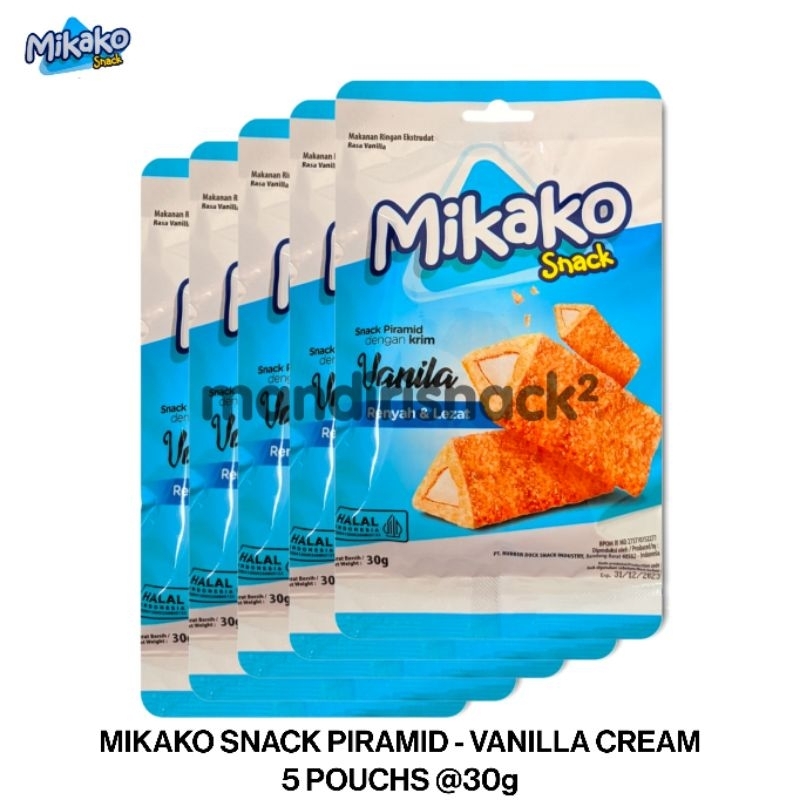 

MIKAKO SNACK PIRAMID VANILLA CREAM. SNACK PIRAMID KRIM VANILLA
