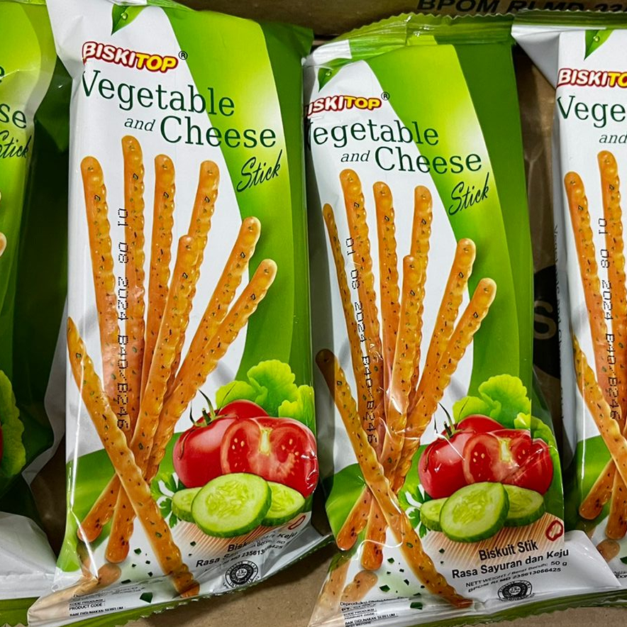 

BISKITOP - VEGETABLE STICK 50g Biskuit Anak Dewasa Enak Renyah Biscuit