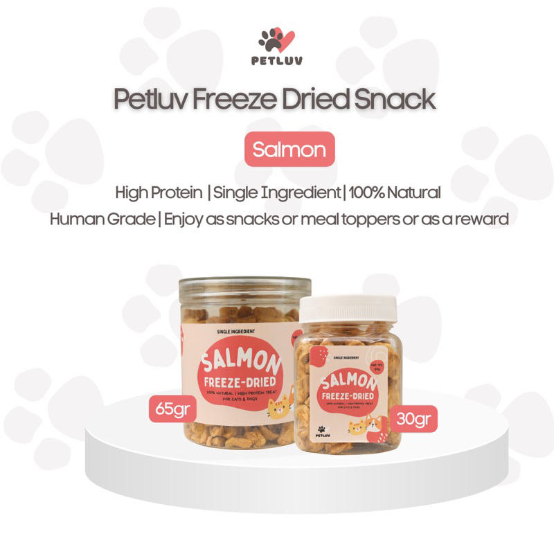 Petluv Salmon Freeze Dried Snack /Salmon Treat untuk Anjing Kucing