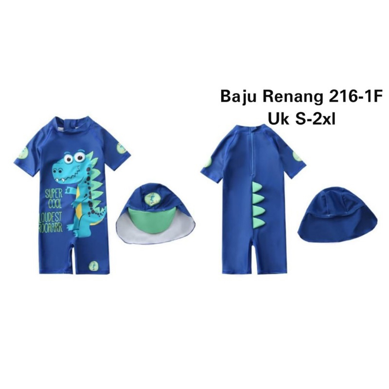 Swimwear catellove baju renang anak model diving - baju renang + topi