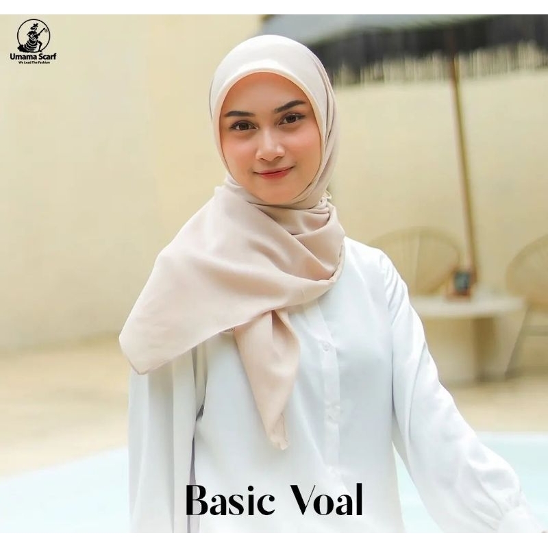 Umama Basic Voal hijab Segiempat jilbab segi empat Basic voal umama scarf tepi jahit 110x110