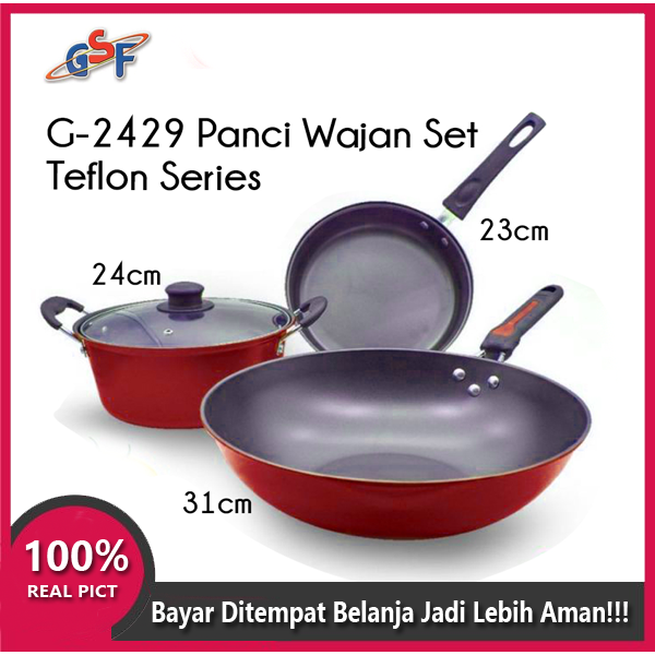 PANCI SET GSF G-2429 TEFLON SERIES 4PCS / Panci / Panci set / panci set gsf