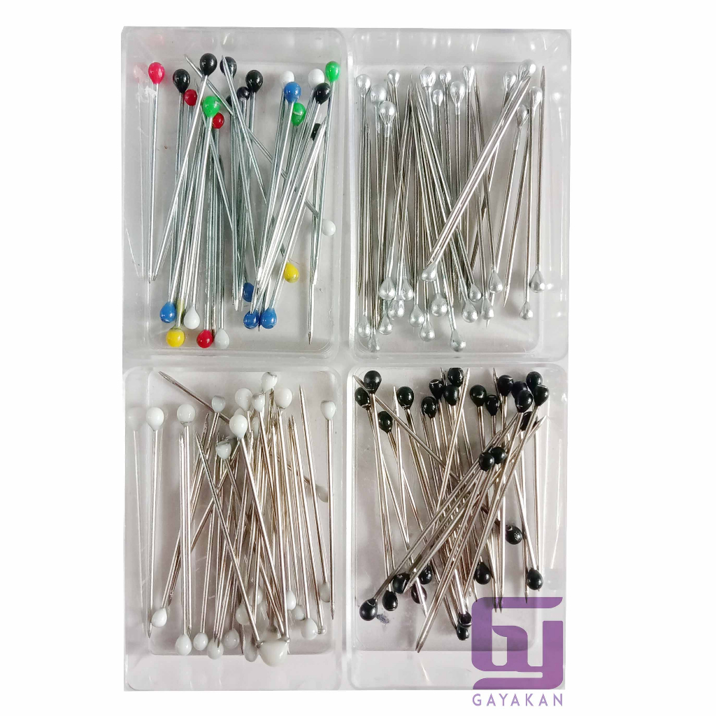 1 Kotak Mika Jarum Pentul Kecil Mini Multiwarna