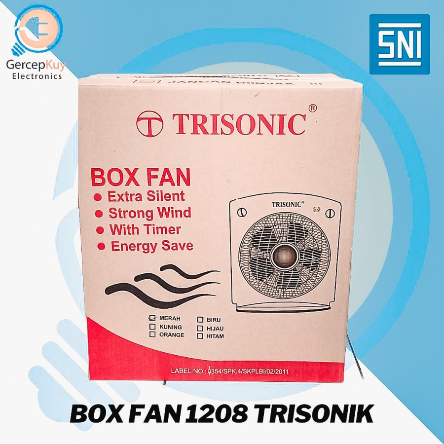 Kipas Angin Kotak / Box Fan 12 Inch + Timer Trisonic Termurah