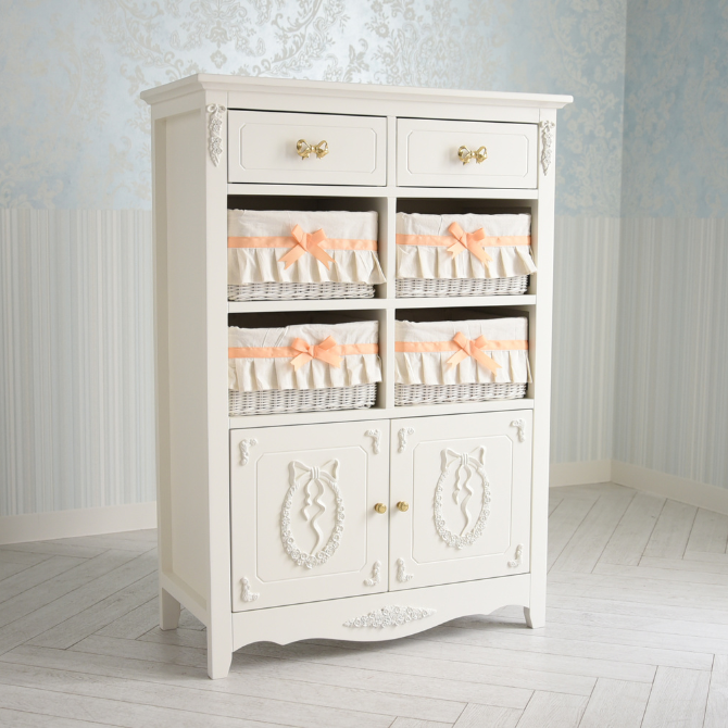 lemari rotan panjang 78cm putih 2 laci kabinet rotan estetik aesthetic rotan asli baju cirebon