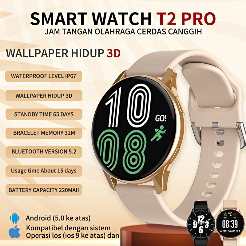 Watch Active 2 47mm Watch Active2 IP68 Waterproof Jam Smartwatch T2 pro Bluetooth Call For IOS &amp; Android