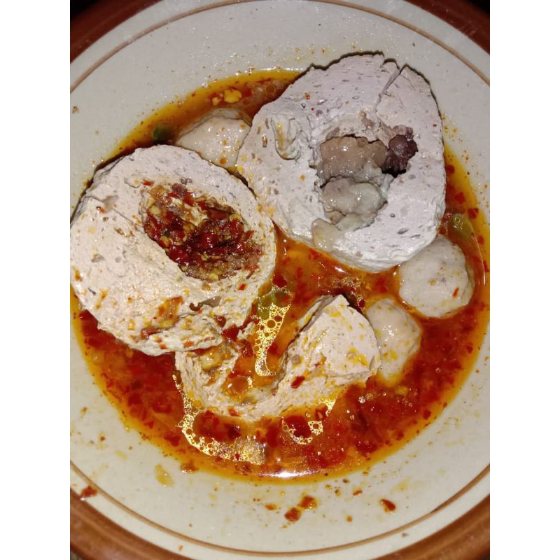 

baso ikan sinar bahari mix isi cabe dan jando