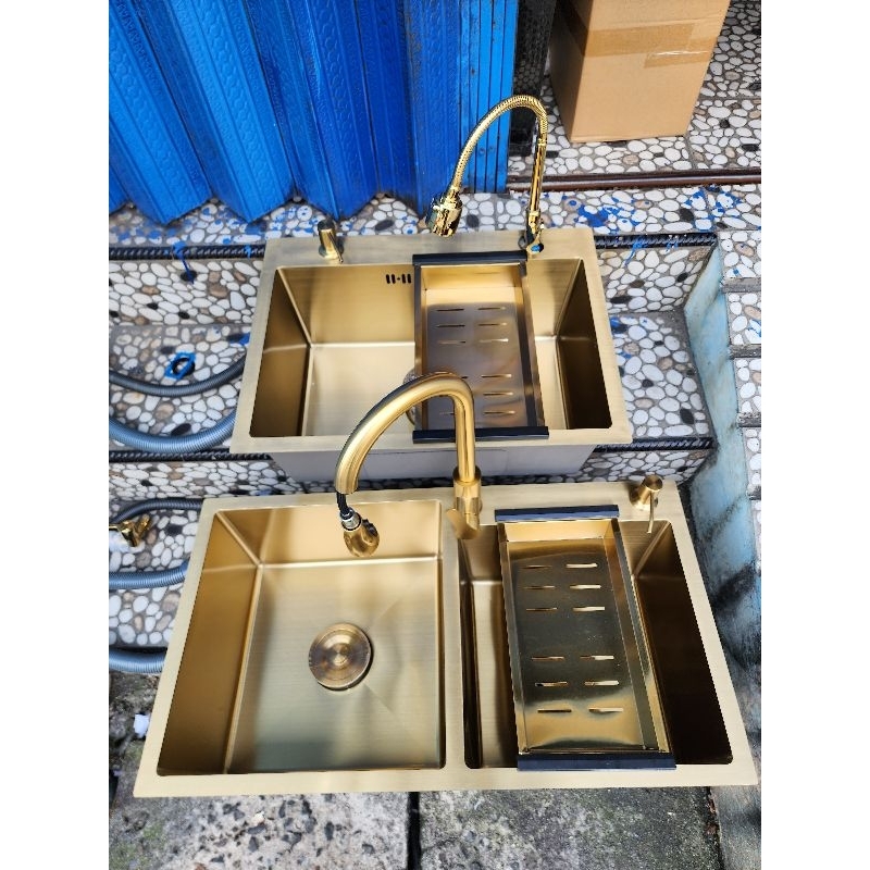 KITCHEN SINK GOLD / BAK CUCI PIRING STAINLESS 304 ANTI KARAT PROMO TERMURAH