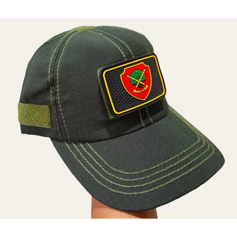 topi tactical hijau logo linmas