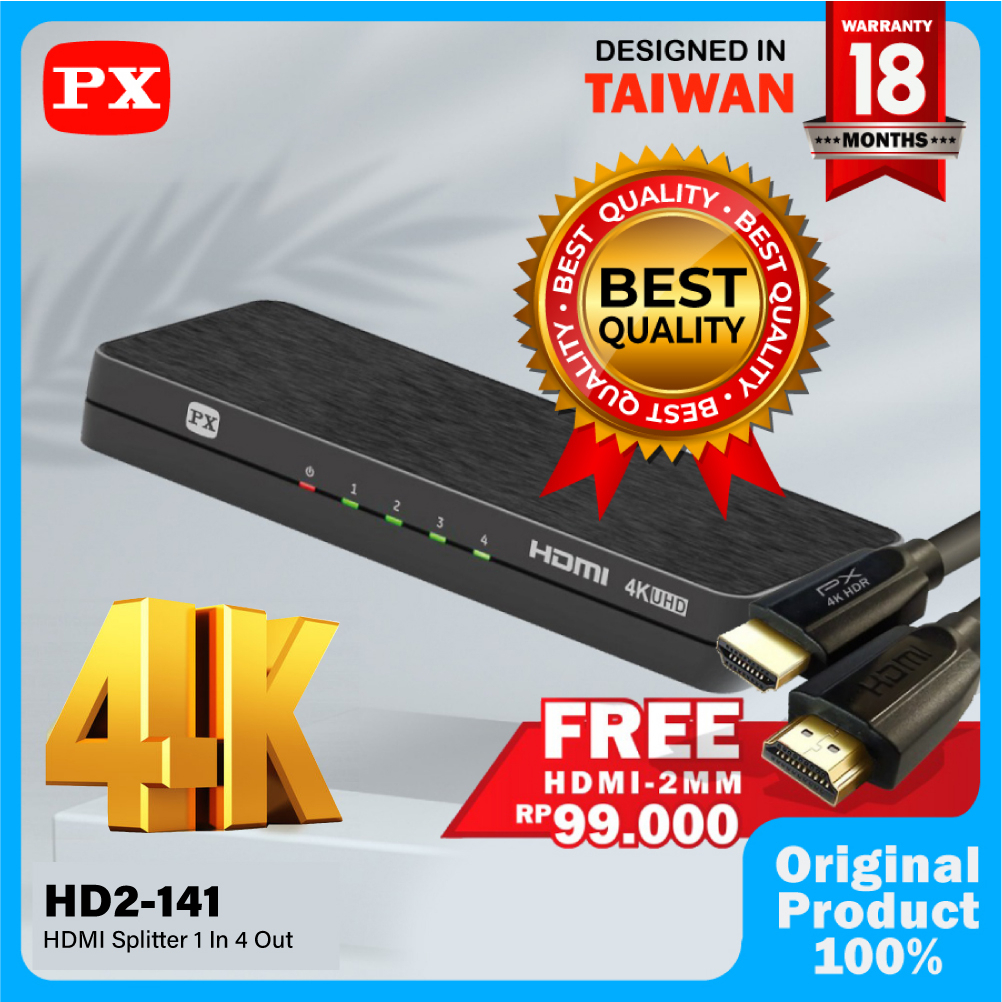 HDMI Splitter 1 input 4 output Video HD 4K HDR 2.0 PXHD2-141