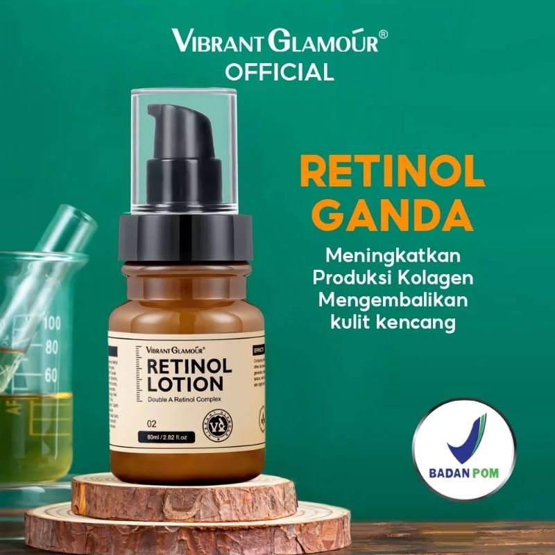 VIBRANT GLAMOUR Retinol lotion Ganda 80ml Meningkatkan Produksi Kolagen Mengembalikan kulit kencang