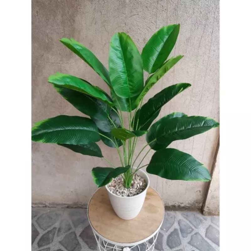 (SET POHON PISANG DAN POT) DAUN PISANG  ARTIFICIAL SET DENGAN POT IMPOR MURAH HOME DEKORASI