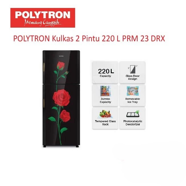 Kulkas Polytron 2 Pintu 220 liter Belleza Varia PRM 23 DRX