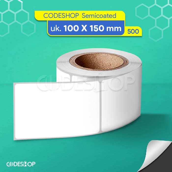 

LABEL PRINTER BARCODE 100X150mm SEMICOATED 4x6 Inch CORE BESAR 3 INCH