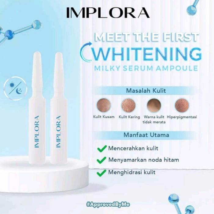 IMPLORA WHITENING MILKY SERUM AMPOULE 5ML AMPOULE SERUM WAJAH WHITE