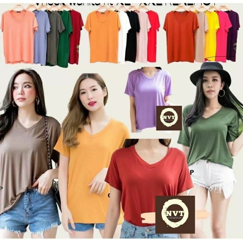 KAOS POLOS LENGAN PENDEK KERAH V NECK