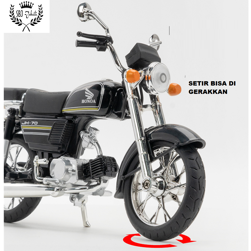 Diecast miniatur Sepeda motor Klasik Model Honda Klasik Skala 1:10