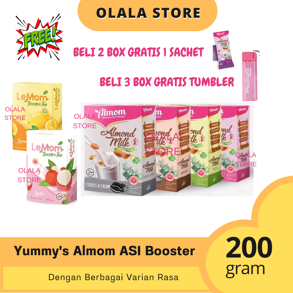 (TERMURAH) ALMOM MILK POWDER PREMIUM &amp; TEA / PELANCAR ASI SARI ALMOND / ASI BOOSTER ALMOM MILK