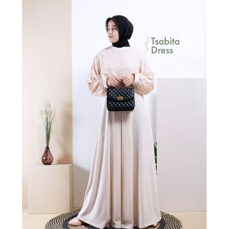 GAMIS TERBARU THAMRIN ATAYA HIJAB TSABITA DRESS LACE BROKAT ROSECREPE PLATINUM IDUL ADHA BUTIK