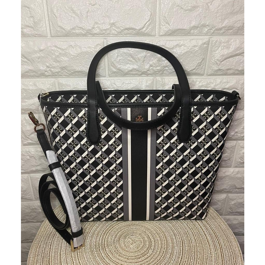 Ready TB Small Tote Geo Logo Black