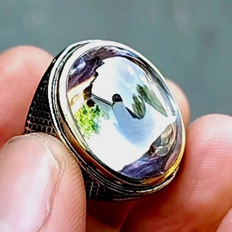 Batu akik kecubung es super kristal