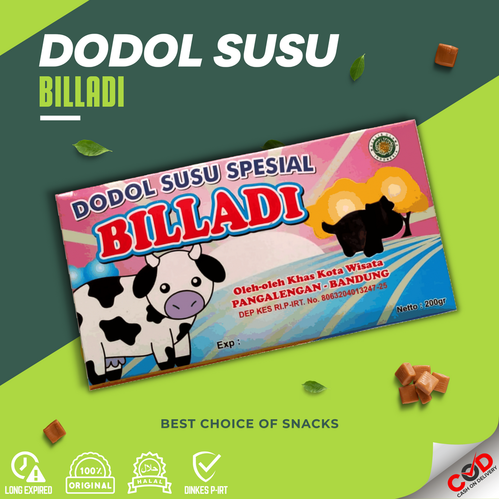 

Dodol Susu Billadi Pangalengan Ketan Hitam Makanan Ringan Snack 200gram